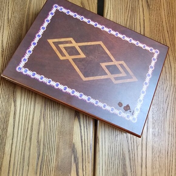 Vintage Humidor Cigar Lined Storage Box with Hygrometer Desktop Wooden Brown - Picture 5 of 7